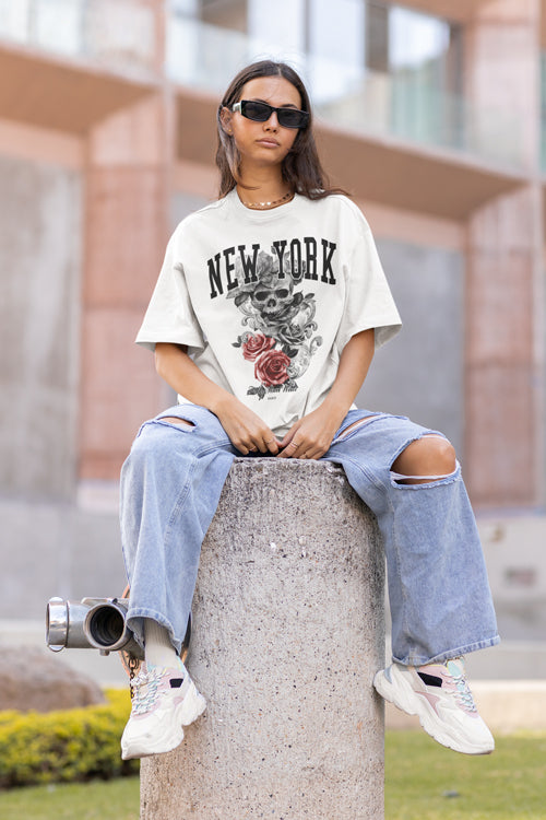 T-shirt bio oversize vintage New York | Organic T-shirt  New York - Streetwear-fashion & clothes