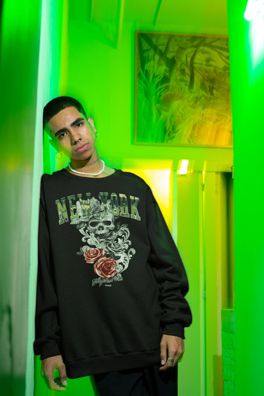 Sweat Bio oversized New York Camouflage | Organic Oversize Sweat vintage New York Camouflage - Streetwear-fashion & clothes